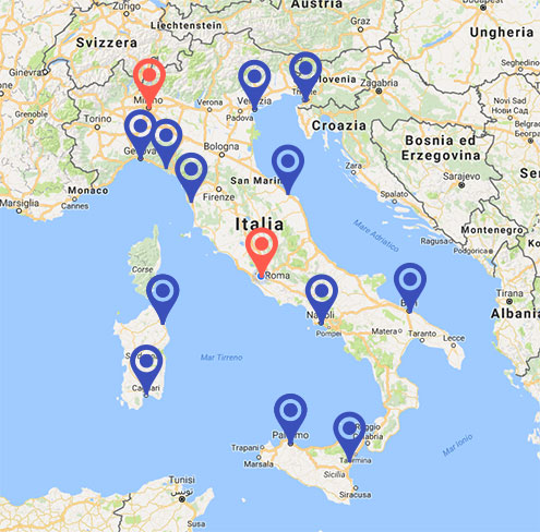 International Shipments in Rome and Milan: by Air Sea and Road with Trucks